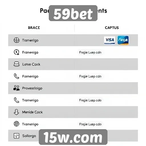 Métodos de pagamento disponíveis no 59bet